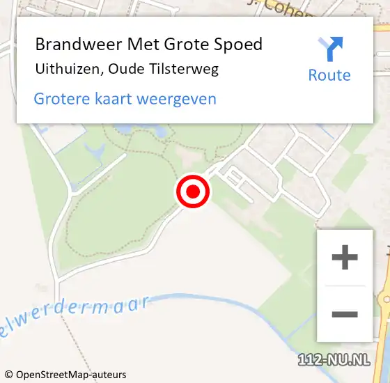 Locatie op kaart van de 112 melding: Brandweer Met Grote Spoed Naar Uithuizen, Oude Tilsterweg op 24 mei 2019 16:46