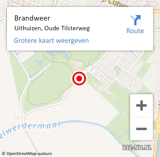Locatie op kaart van de 112 melding: Brandweer Uithuizen, Oude Tilsterweg op 24 mei 2019 16:48