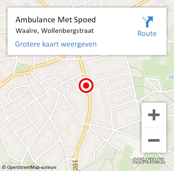 Locatie op kaart van de 112 melding: Ambulance Met Spoed Naar Waalre, Wollenbergstraat op 24 mei 2019 17:29