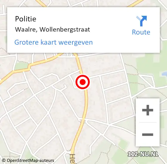 Locatie op kaart van de 112 melding: Politie Waalre, Wollenbergstraat op 24 mei 2019 17:31