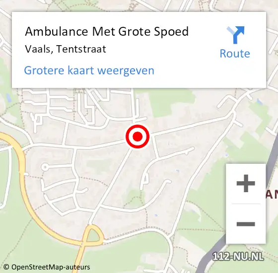 Locatie op kaart van de 112 melding: Ambulance Met Grote Spoed Naar Vaals, Tentstraat op 24 mei 2019 17:48