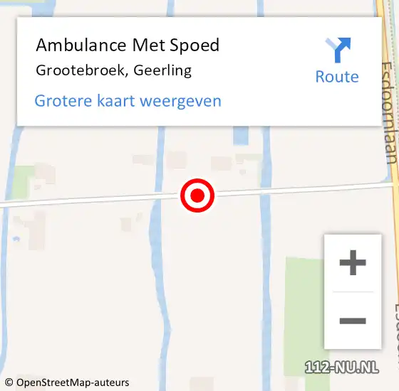 Locatie op kaart van de 112 melding: Ambulance Met Spoed Naar Grootebroek, Geerling op 24 mei 2019 17:50