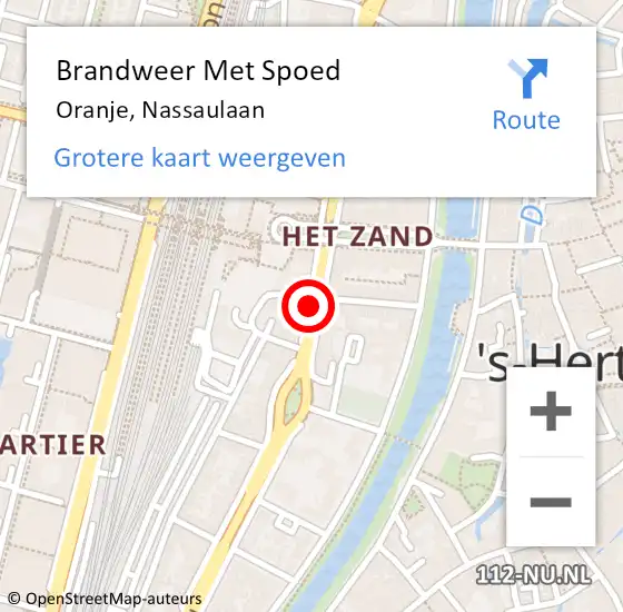 Locatie op kaart van de 112 melding: Brandweer Met Spoed Naar Oranje, Nassaulaan op 24 mei 2019 19:03