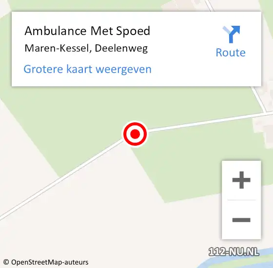 Locatie op kaart van de 112 melding: Ambulance Met Spoed Naar Maren-Kessel, Deelenweg op 24 mei 2019 20:59