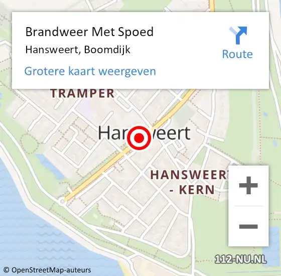 Locatie op kaart van de 112 melding: Brandweer Met Spoed Naar Hansweert, Boomdijk op 24 mei 2019 21:17