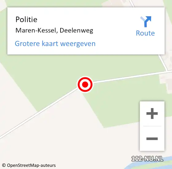 Locatie op kaart van de 112 melding: Politie Maren-Kessel, Deelenweg op 24 mei 2019 21:23