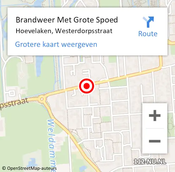 Locatie op kaart van de 112 melding: Brandweer Met Grote Spoed Naar Hoevelaken, Westerdorpsstraat op 24 mei 2019 21:32