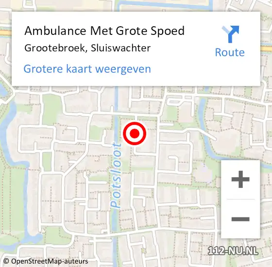 Locatie op kaart van de 112 melding: Ambulance Met Grote Spoed Naar Grootebroek, Sluiswachter op 25 mei 2019 02:55