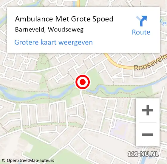 Locatie op kaart van de 112 melding: Ambulance Met Grote Spoed Naar Barneveld, Woudseweg op 25 mei 2019 04:55