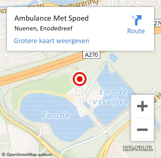 Locatie op kaart van de 112 melding: Ambulance Met Spoed Naar Nuenen, Enodedreef op 25 mei 2019 07:19