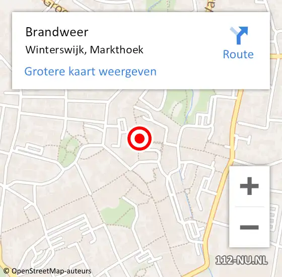 Locatie op kaart van de 112 melding: Brandweer Winterswijk, Markthoek op 25 mei 2019 08:01