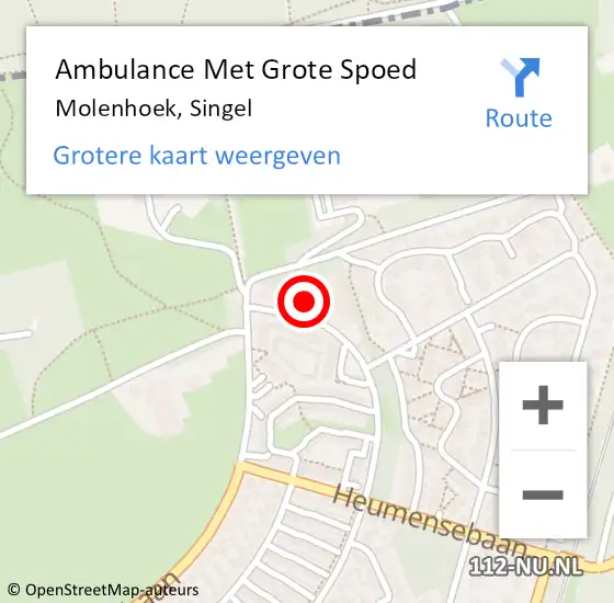 Locatie op kaart van de 112 melding: Ambulance Met Grote Spoed Naar Molenhoek, Singel op 2 april 2014 10:39