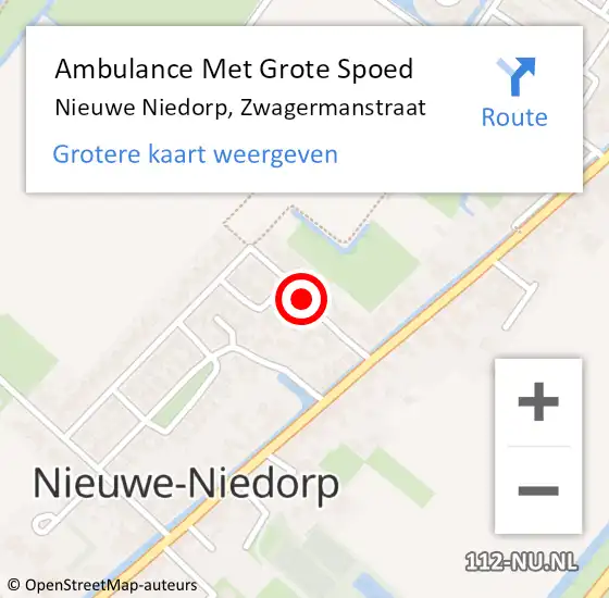 Locatie op kaart van de 112 melding: Ambulance Met Grote Spoed Naar Nieuwe Niedorp, Zwagermanstraat op 25 mei 2019 11:32