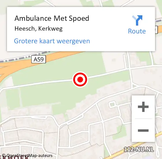 Locatie op kaart van de 112 melding: Ambulance Met Spoed Naar Heesch, Kerkweg op 25 mei 2019 11:33