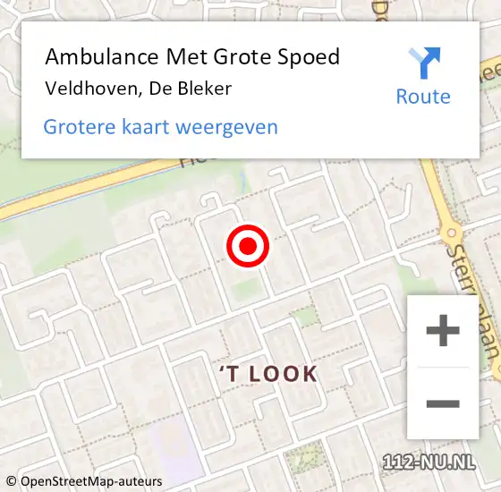 Locatie op kaart van de 112 melding: Ambulance Met Grote Spoed Naar Veldhoven, De Bleker op 25 mei 2019 13:20