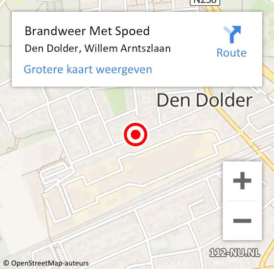 Locatie op kaart van de 112 melding: Brandweer Met Spoed Naar Den Dolder, Willem Arntszlaan op 25 mei 2019 13:22