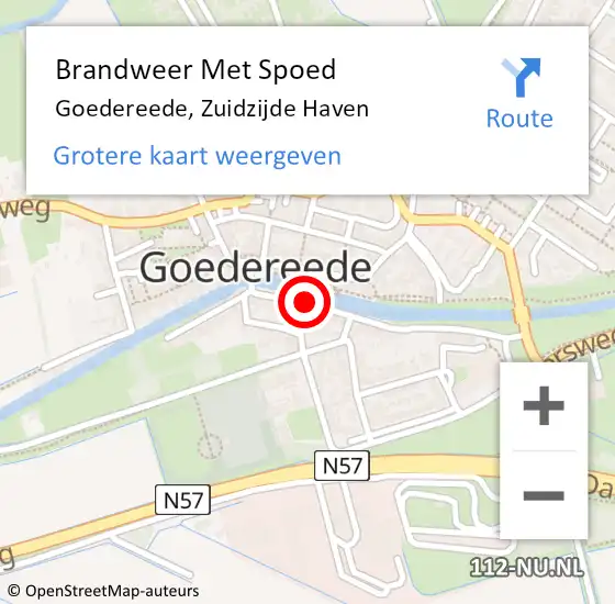 Locatie op kaart van de 112 melding: Brandweer Met Spoed Naar Goedereede, Zuidzijde Haven op 25 mei 2019 13:45