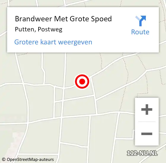 Locatie op kaart van de 112 melding: Brandweer Met Grote Spoed Naar Putten, Postweg op 25 mei 2019 13:54