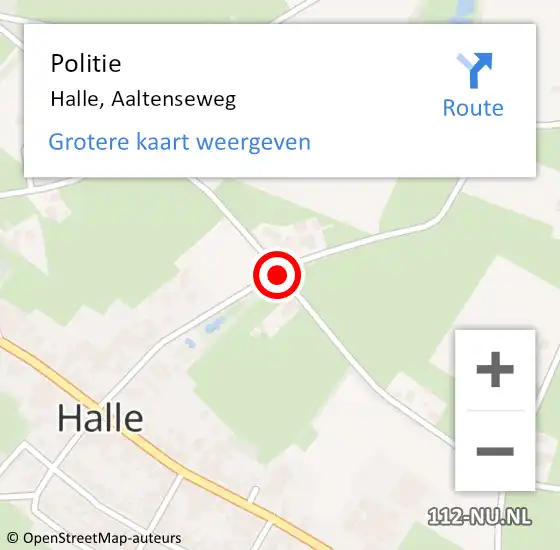 Locatie op kaart van de 112 melding: Politie Halle, Aaltenseweg op 25 mei 2019 14:08