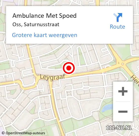 Locatie op kaart van de 112 melding: Ambulance Met Spoed Naar Oss, Saturnusstraat op 25 mei 2019 14:46