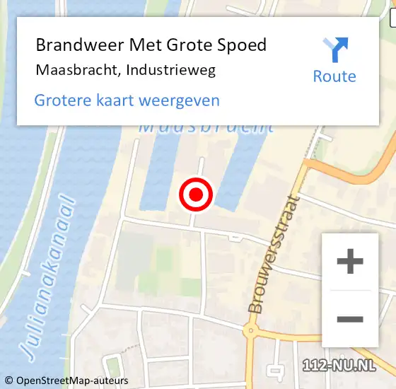 Locatie op kaart van de 112 melding: Brandweer Met Grote Spoed Naar Maasbracht, Industrieweg op 25 mei 2019 15:18