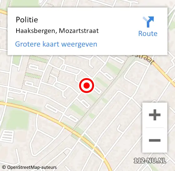 Locatie op kaart van de 112 melding: Politie Haaksbergen, Mozartstraat op 25 mei 2019 15:49