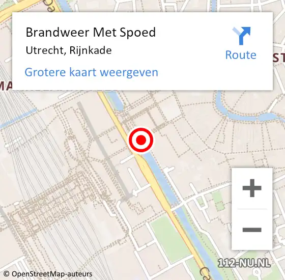 Locatie op kaart van de 112 melding: Brandweer Met Spoed Naar Utrecht, Rijnkade op 25 mei 2019 16:02