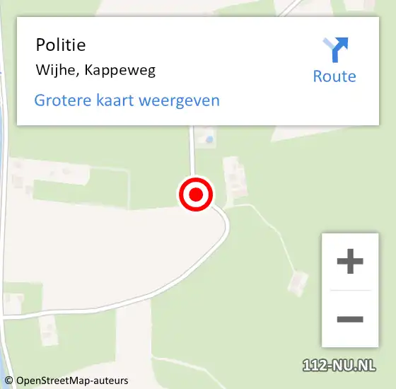 Locatie op kaart van de 112 melding: Politie Wijhe, Kappeweg op 25 mei 2019 16:26