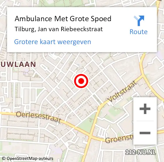 Locatie op kaart van de 112 melding: Ambulance Met Grote Spoed Naar Tilburg, Jan van Riebeeckstraat op 25 mei 2019 16:43