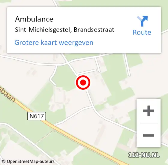 Locatie op kaart van de 112 melding: Ambulance Sint-Michielsgestel, Brandsestraat op 25 mei 2019 17:01