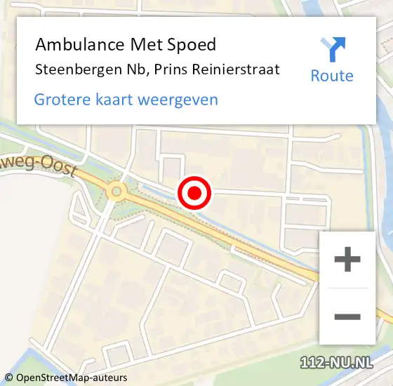 Locatie op kaart van de 112 melding: Ambulance Met Spoed Naar Steenbergen Nb, Prins Reinierstraat op 25 mei 2019 18:02