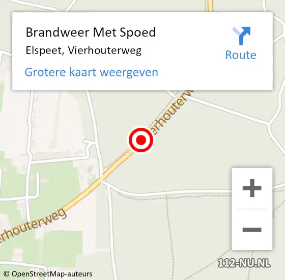 Locatie op kaart van de 112 melding: Brandweer Met Spoed Naar Elspeet, Vierhouterweg op 25 mei 2019 18:45