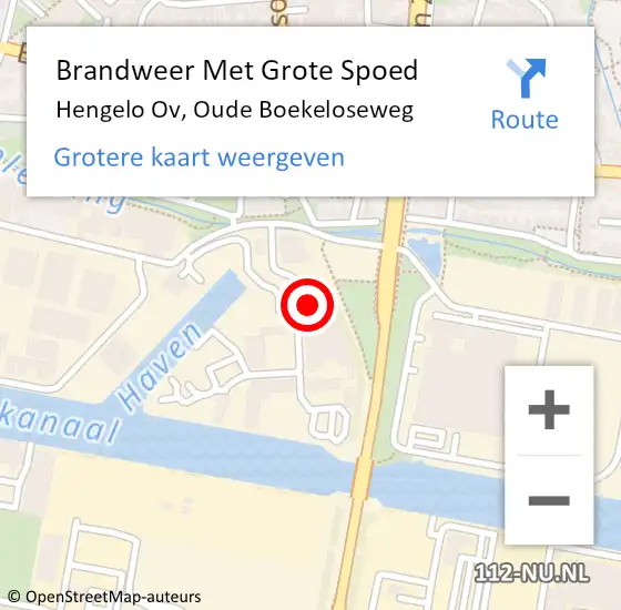 Locatie op kaart van de 112 melding: Brandweer Met Grote Spoed Naar Hengelo Ov, Oude Boekeloseweg op 25 mei 2019 20:11