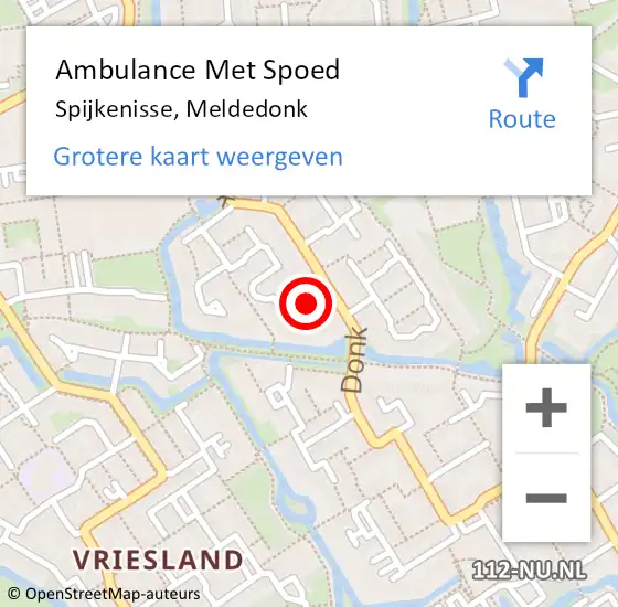 Locatie op kaart van de 112 melding: Ambulance Met Spoed Naar Spijkenisse, Meldedonk op 25 mei 2019 20:33
