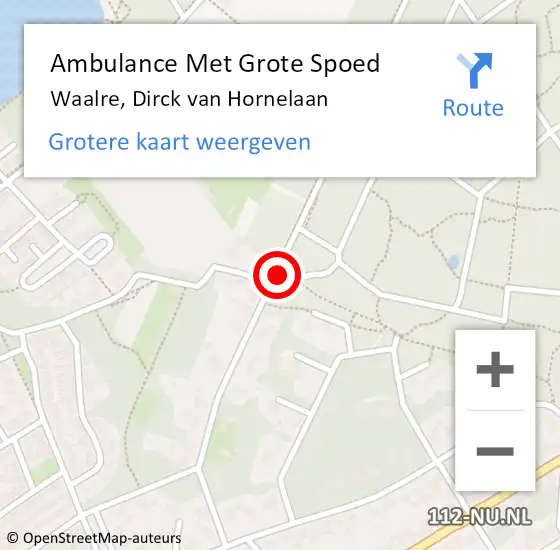 Locatie op kaart van de 112 melding: Ambulance Met Grote Spoed Naar Waalre, Dirck van Hornelaan op 25 mei 2019 21:06