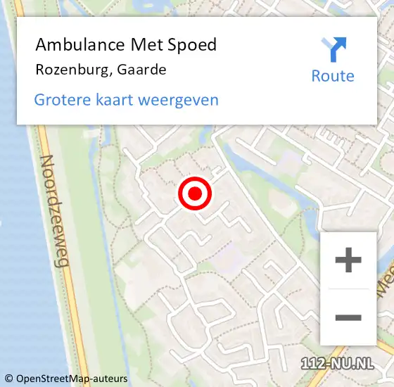 Locatie op kaart van de 112 melding: Ambulance Met Spoed Naar Rozenburg, Gaarde op 25 mei 2019 22:57