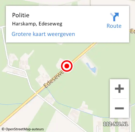 Locatie op kaart van de 112 melding: Politie Harskamp, Edeseweg op 25 mei 2019 23:38