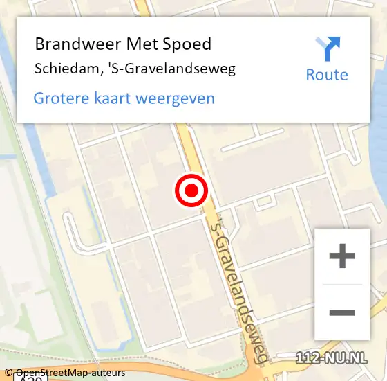 Locatie op kaart van de 112 melding: Brandweer Met Spoed Naar Schiedam, 'S-Gravelandseweg op 26 mei 2019 02:18