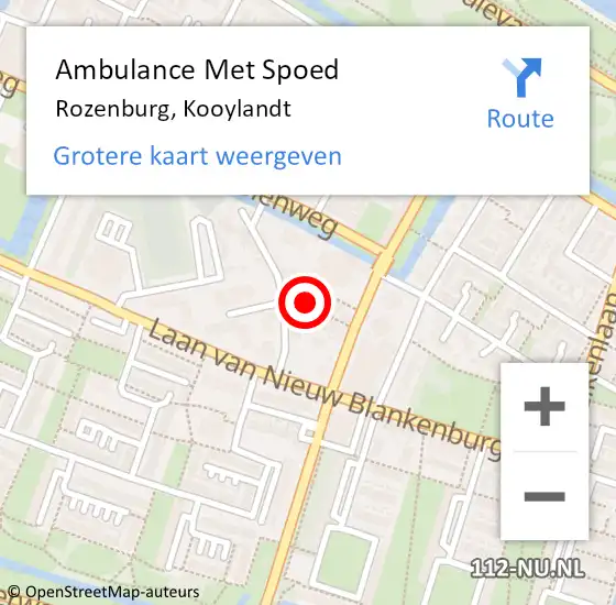 Locatie op kaart van de 112 melding: Ambulance Met Spoed Naar Rozenburg, Kooylandt op 26 mei 2019 02:36