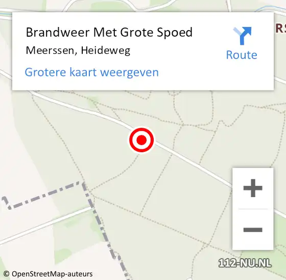 Locatie op kaart van de 112 melding: Brandweer Met Grote Spoed Naar Meerssen, Heideweg op 26 mei 2019 02:59