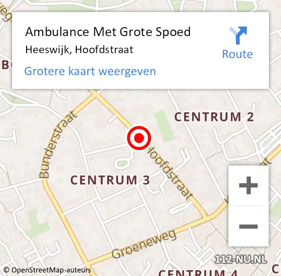 Locatie op kaart van de 112 melding: Ambulance Met Grote Spoed Naar Heeswijk, Hoofdstraat op 26 mei 2019 05:27