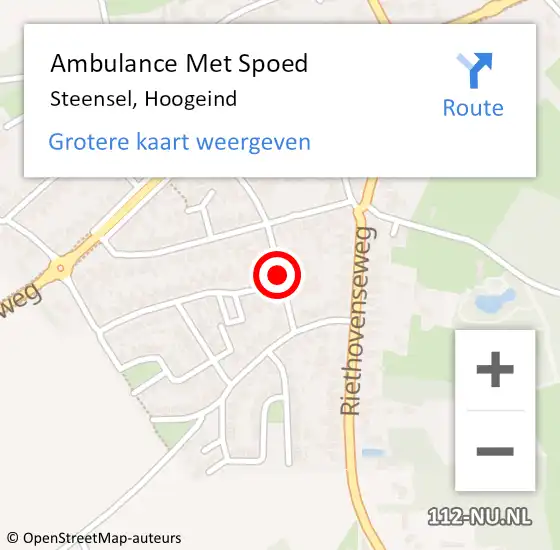 Locatie op kaart van de 112 melding: Ambulance Met Spoed Naar Steensel, Hoogeind op 26 mei 2019 08:01