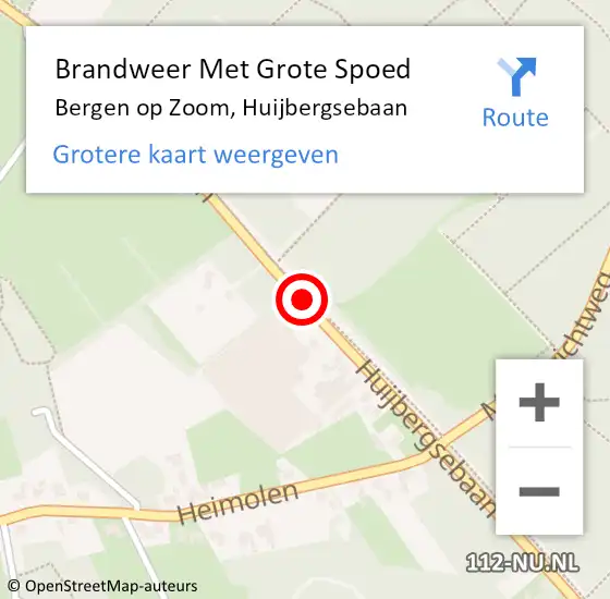 Locatie op kaart van de 112 melding: Brandweer Met Grote Spoed Naar Bergen op Zoom, Huijbergsebaan op 26 mei 2019 08:08