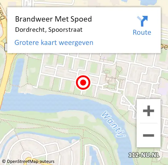 Locatie op kaart van de 112 melding: Brandweer Met Spoed Naar Dordrecht, Spoorstraat op 26 mei 2019 09:16