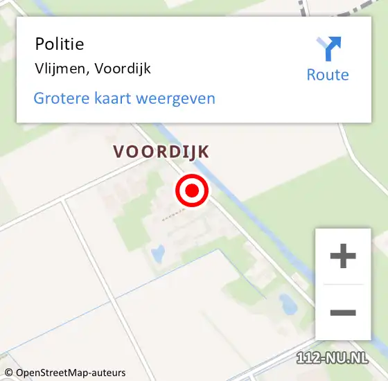 Locatie op kaart van de 112 melding: Politie Vlijmen, Voordijk op 27 september 2013 12:23