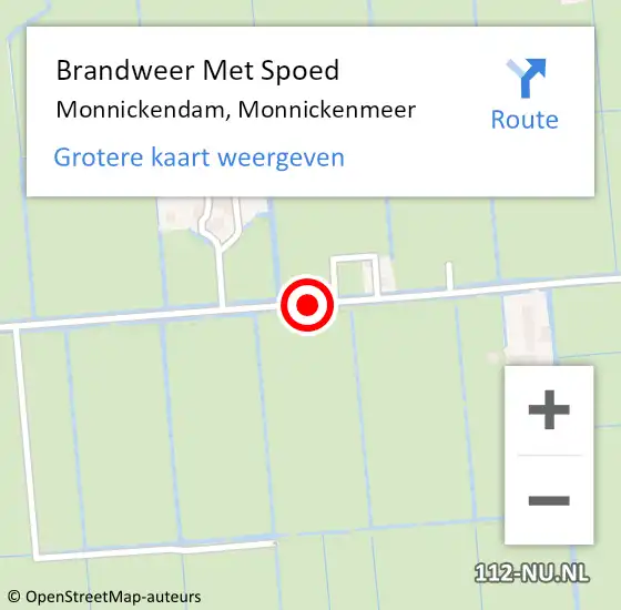 Locatie op kaart van de 112 melding: Brandweer Met Spoed Naar Monnickendam, Monnickenmeer op 26 mei 2019 13:28