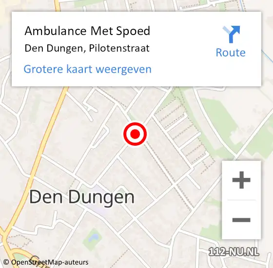 Locatie op kaart van de 112 melding: Ambulance Met Spoed Naar Den Dungen, Pilotenstraat op 26 mei 2019 13:35