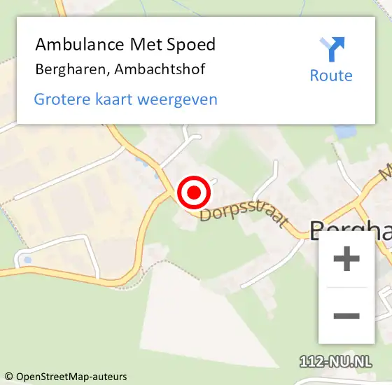 Locatie op kaart van de 112 melding: Ambulance Met Spoed Naar Bergharen, Ambachtshof op 26 mei 2019 13:46