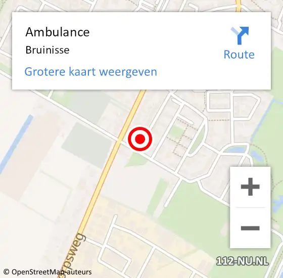 Locatie op kaart van de 112 melding: Ambulance Bruinisse op 26 mei 2019 14:26