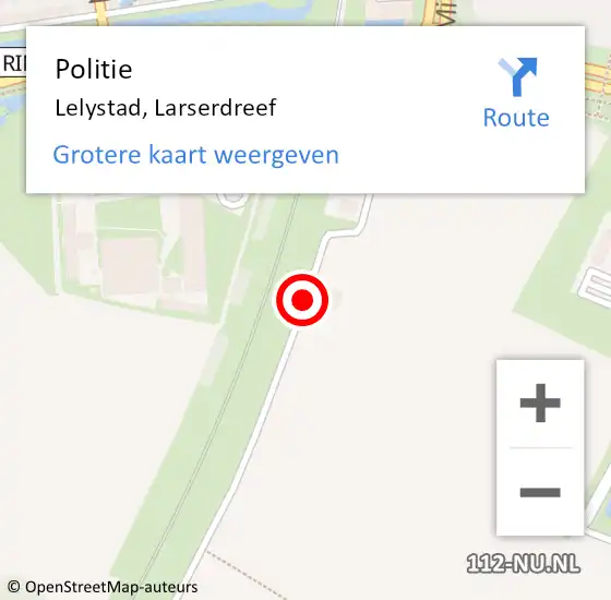 Locatie op kaart van de 112 melding: Politie Lelystad, Larserdreef op 26 mei 2019 14:46